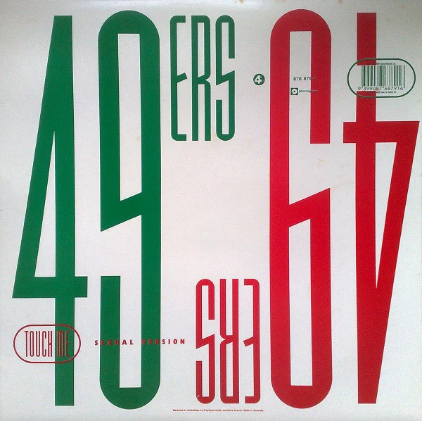 49ers – Touch Me (Sexual Version) (VG+/VG+) – 12", Australasia 1989 - Image 2