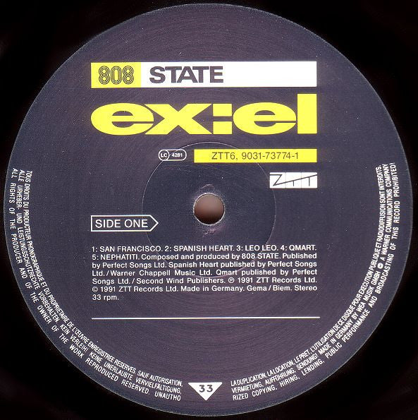 808 State – ex:el (VG+/VG+) – LP, EU 1991 - Image 3
