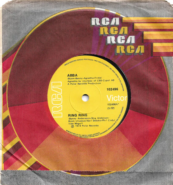 ABBA, Björn & Benny, Agnetha & Anni-Frid – Ring Ring (VG+/Generic) – 7", AU 1974 - Image 3