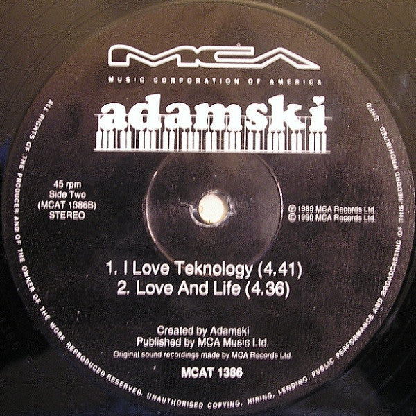 Adamski – N-R-G (VG/VG) – 12", UK 1990 - Image 4