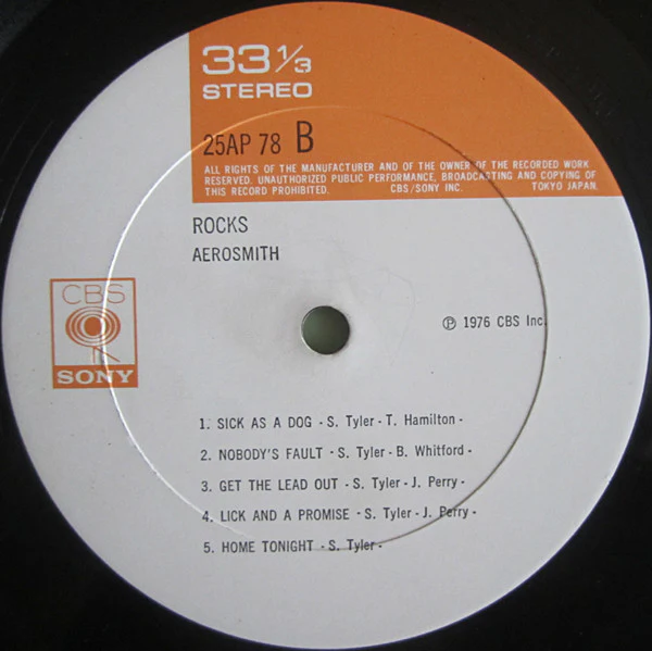 Aerosmith – "Rocks" (VG+/VG+) – LP, JP 1976, No OBI - Image 4