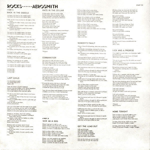 Aerosmith – "Rocks" (VG+/VG+) – LP, JP 1976, No OBI - Image 8