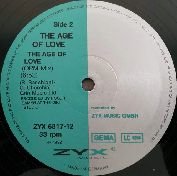 Age Of Love – The Age Of Love (VG/Generic) – 12", DE 1992 - Image 2