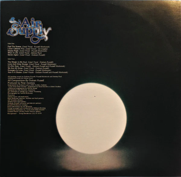 Air Supply – Air Supply (VG+/VG+) – LP, AU 1976 - Image 3