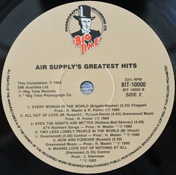 Air Supply – Greatest Hits (VG/VG+) – LP, AU 1983 - Image 3