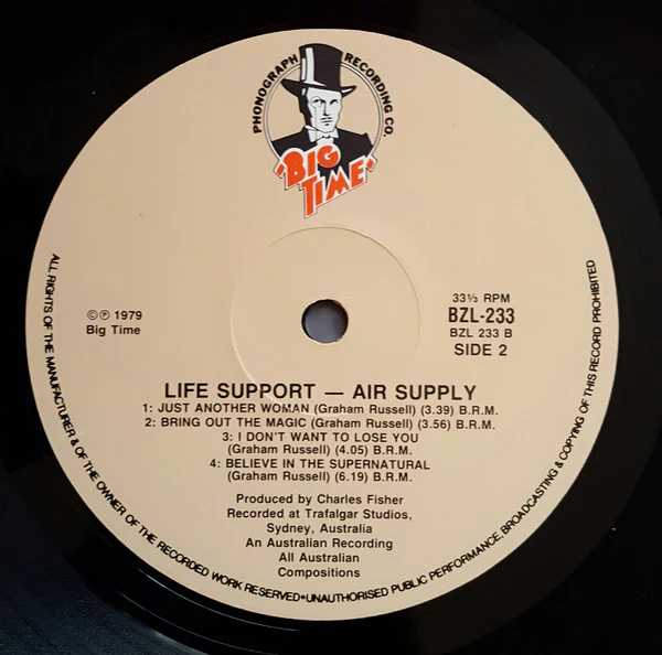 Air Supply – Life Support (E/VG+) – LP, AU 1979 - Image 4