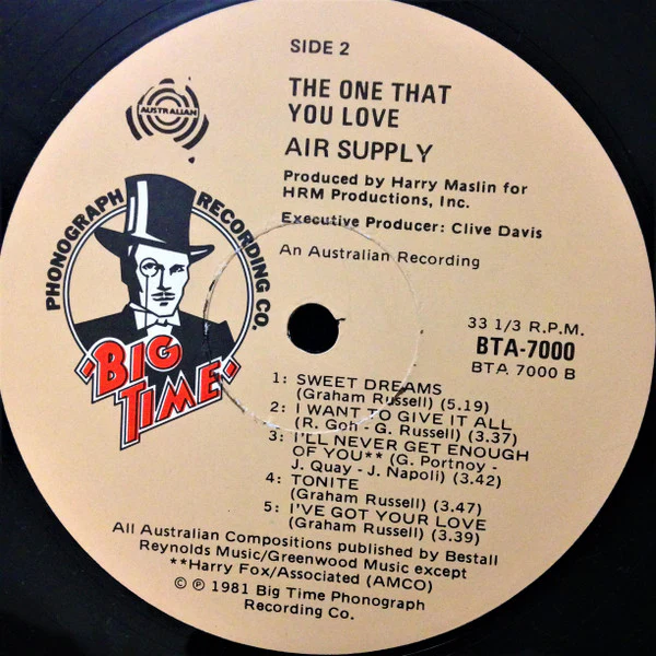 Air Supply – The One That You Love (VG+/VG) – LP, AU 1981 - Image 6