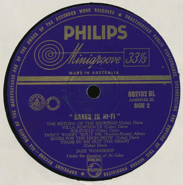Al Cohn – Saxes In Hi-Fi (VG+/VG+) – LP, AU 1956 - Image 4