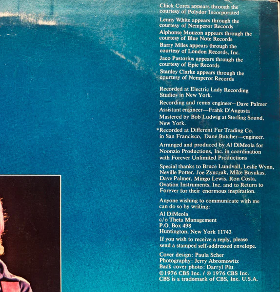 Al Di Meola – Land Of The Midnight Sun (VG+/VG+) – LP, AU 1976 - Image 3