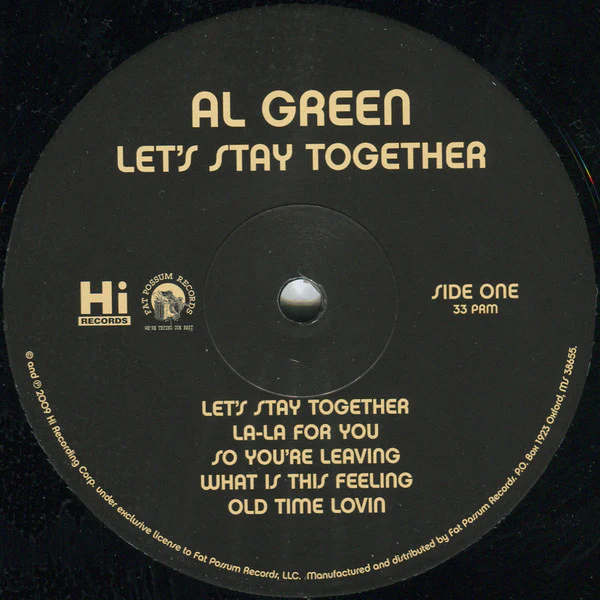 Al Green – Let's Stay Together (VG+/E) – LP, US 2009 - Image 4