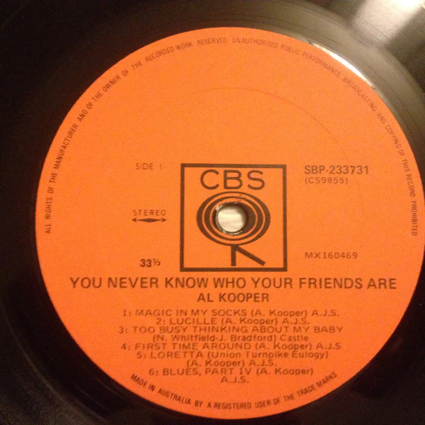 Al Kooper – You Never Know Who Your Friends Are (VG/VG+) – LP, AU 1969 - Image 4