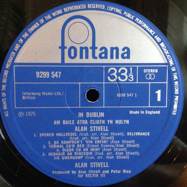 Alan Stivell – In Dublin - Am Baile Atha Cliath Yn Nulyn (VG+/VG+) – LP, UK 1975 - Image 3