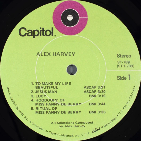 Alex Harvey – Alex Harvey (VG/VG+) – LP, US 1971 - Image 3
