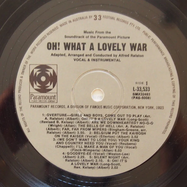 Alfred Ralston – Oh! What A Lovely War (VG+/VG+) – LP, AU - Image 3