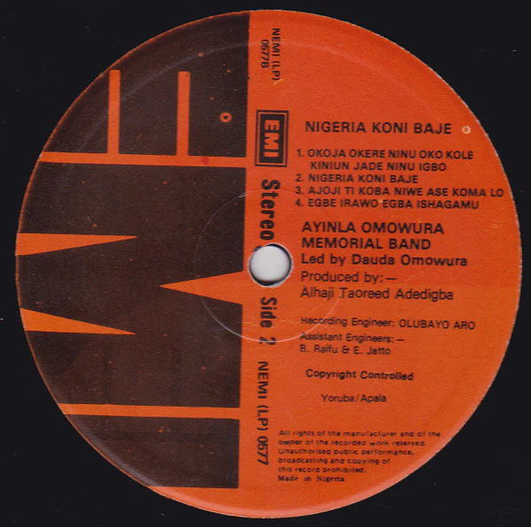 Alhaji Ayinla Omowura Memorial Band – Nigeria Koni Baje (VG+/VG) – LP, NG - Image 6