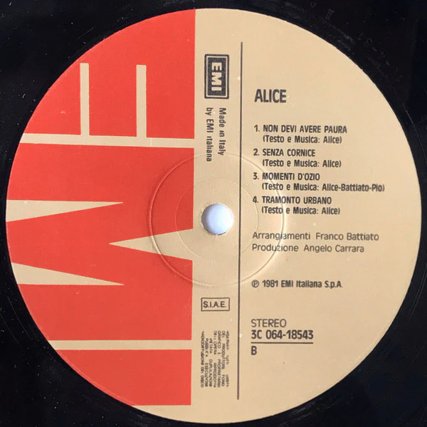 Alice – Alice (VG+/VG+) – LP, IT 1981 - Image 4