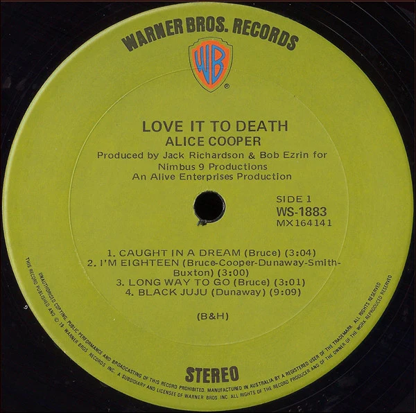 Alice Cooper – Love It To Death (VG/VG+) – LP, AU 1971 - Image 2