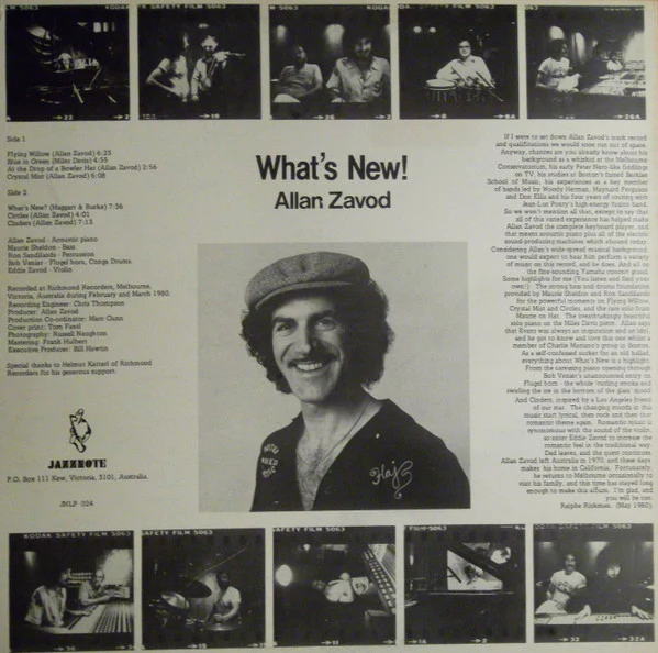Allan Zavod – What's New! (VG+/VG+) – LP, AU 1980 - Image 2