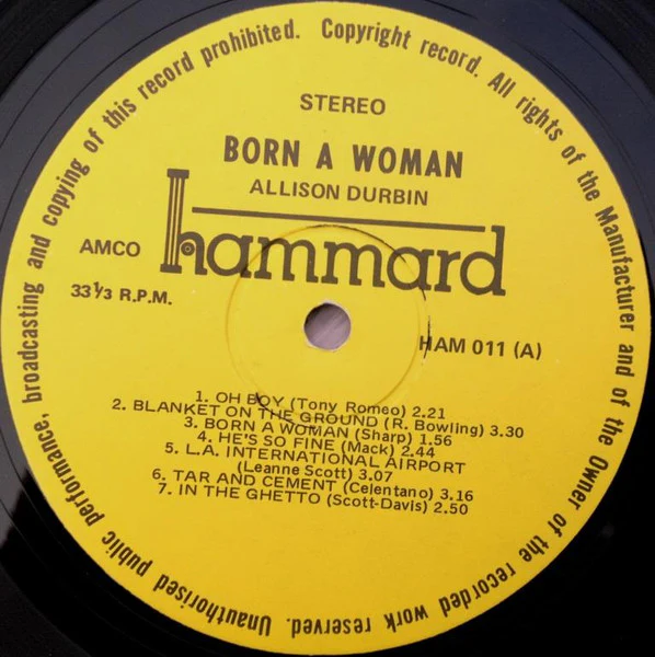 Allison Durbin – Born A Woman (E/VG+) – LP, AU 1976 - Image 4