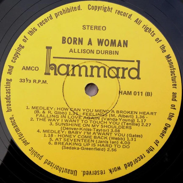 Allison Durbin – Born A Woman (E/VG+) – LP, AU 1976 - Image 5