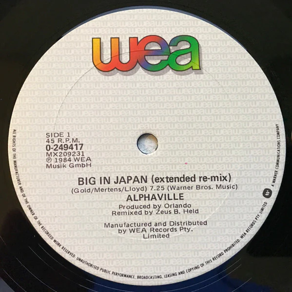 Alphaville – Big In Japan (VG+/Generic) – 12", AU 1984 - Image 3