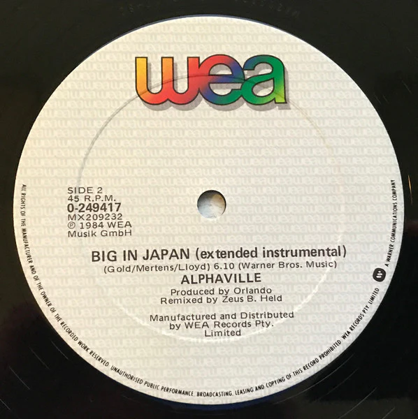 Alphaville – Big In Japan (VG+/Generic) – 12", AU 1984 - Image 4