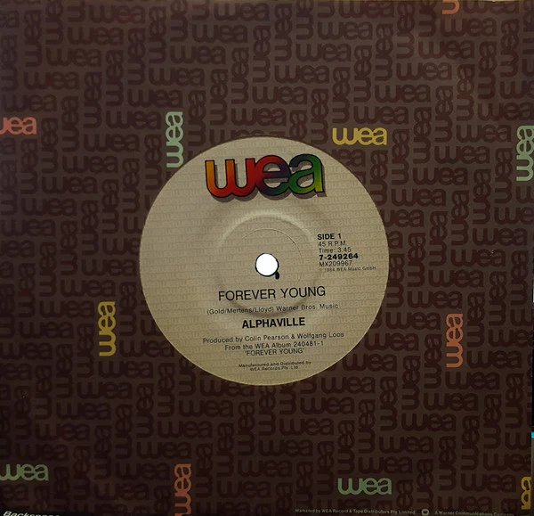 Alphaville – Forever Young (VG/Generic) – 7", AU 1984
