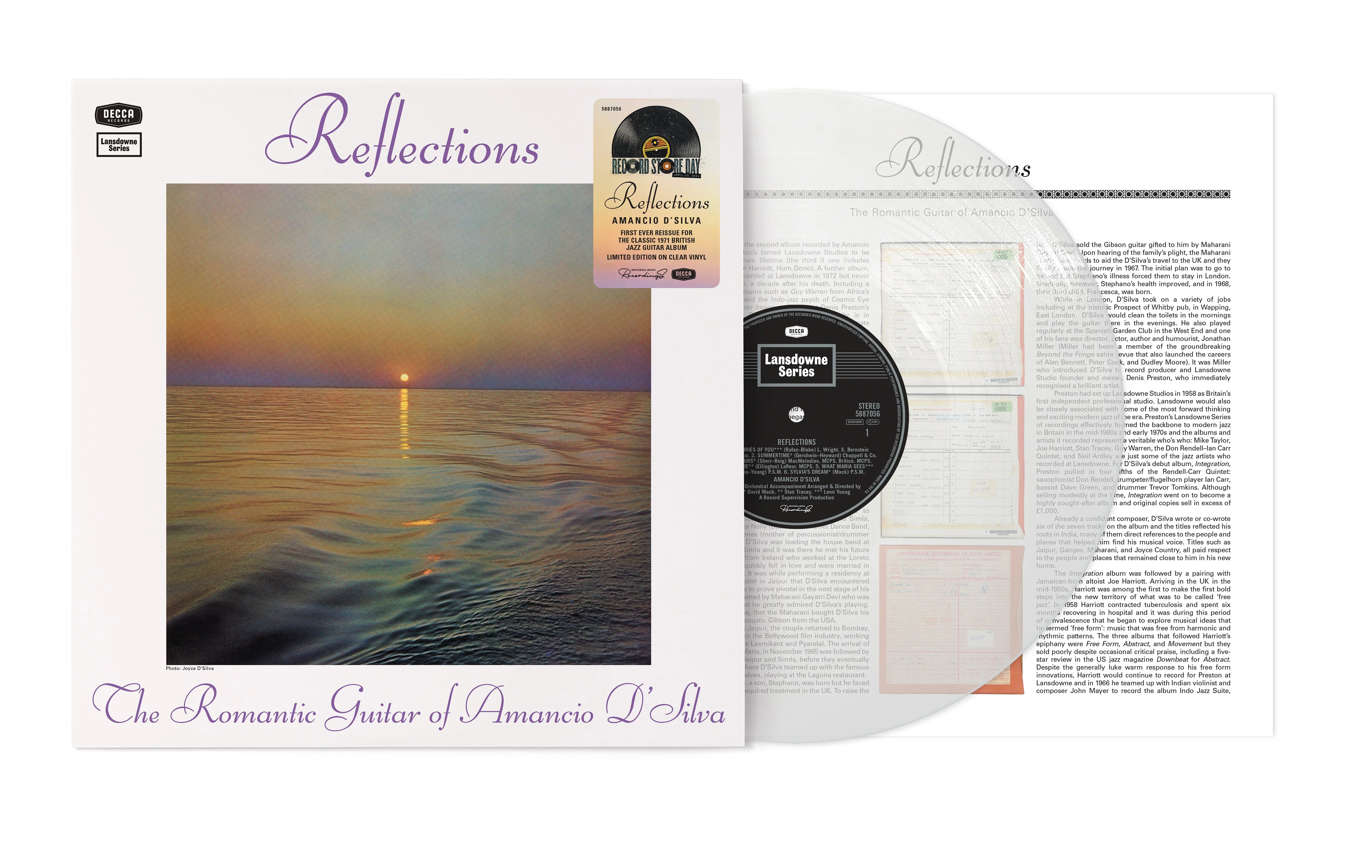 Amancio D'Silva – Reflections (The Romantic Guitar Of Amancio D'Silva), Clear vinyl) - Image 2