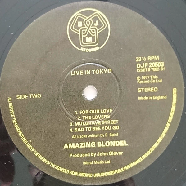Amazing Blondel – Live In Tokyo (VG+/VG+) – LP, UK 1977 - Image 4