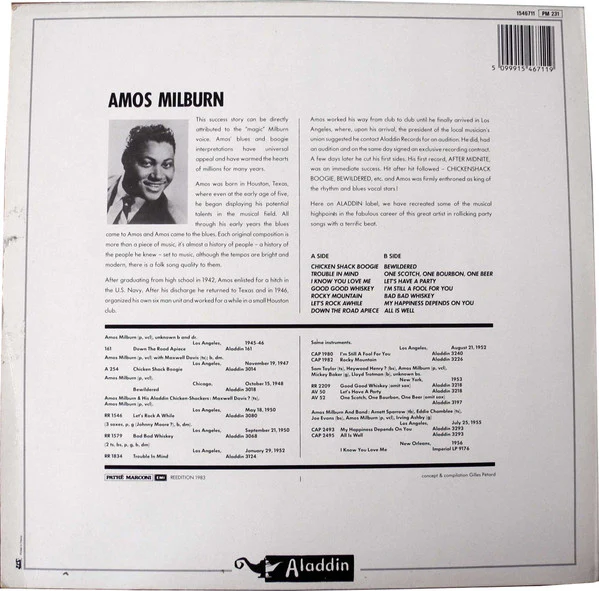 Amos Milburn – Let's Have A Party (VG/VG) – LP, FR 1983 - Image 2
