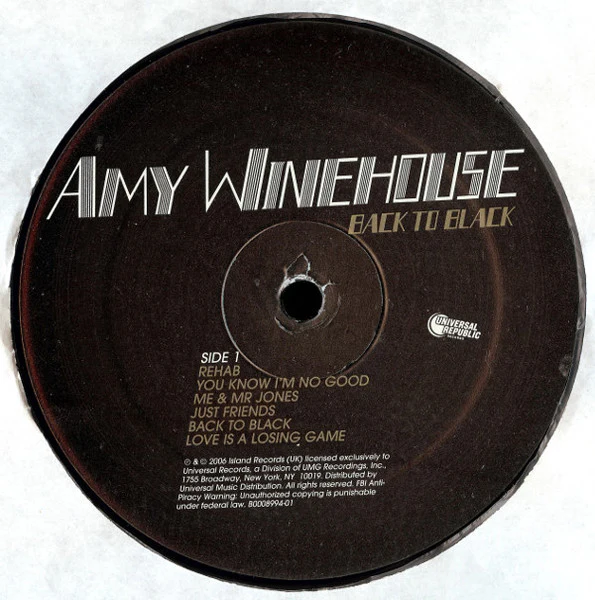 Amy Winehouse – Back To Black (VG+/VG) – LP, US 2006 - Image 3