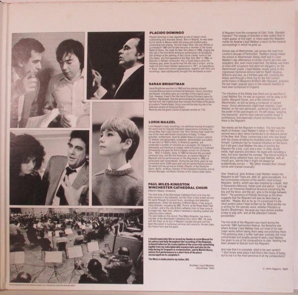 Andrew Lloyd Webber – Requiem (E/E) – LP, AU 1985 - Image 3