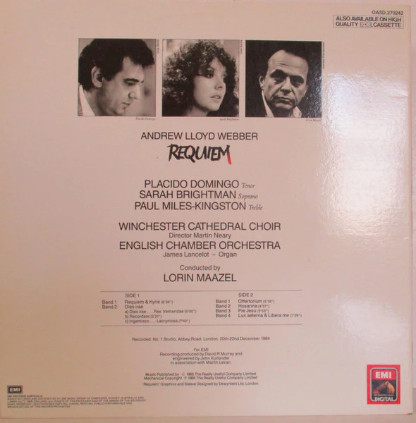 Andrew Lloyd Webber – Requiem (E/E) – LP, AU 1985 - Image 4