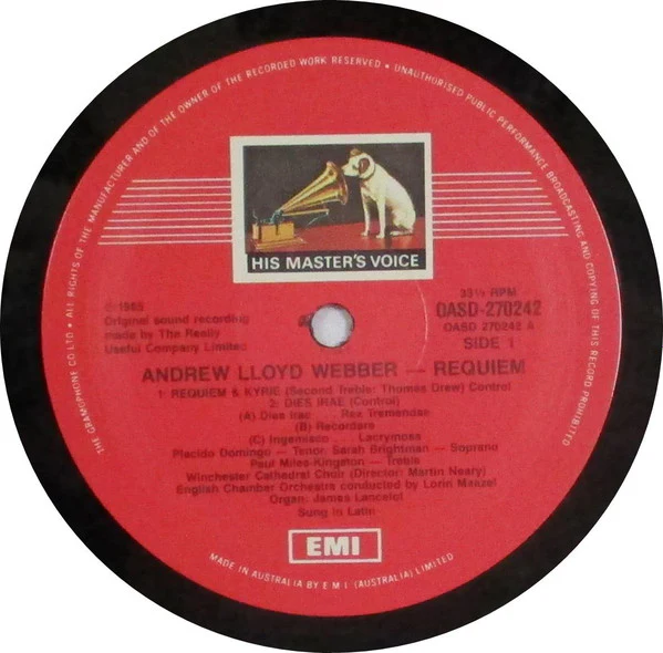 Andrew Lloyd Webber – Requiem (E/E) – LP, AU 1985 - Image 5