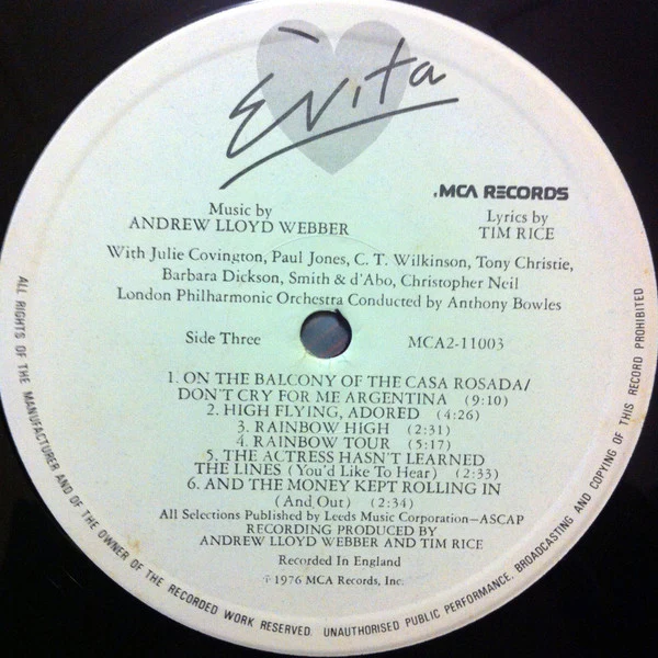 Andrew Lloyd Webber, Tim Rice – Evita (VG+/VG+) – 2xLP, AU 1976 - Image 10