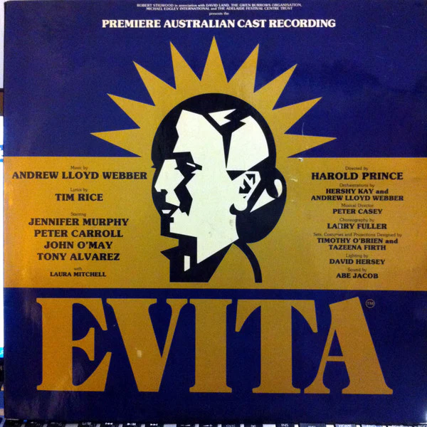 Andrew Lloyd Webber, Tim Rice – Evita Premiere Australian Cast Recording (Excerpts From The Australian Production) (VG+/VG+) – LP, AU