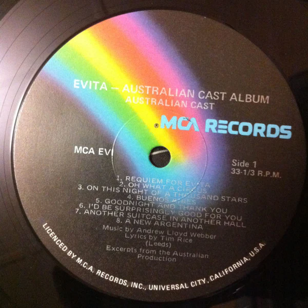 Andrew Lloyd Webber, Tim Rice – Evita Premiere Australian Cast Recording (Excerpts From The Australian Production) (VG+/VG+) – LP, AU - Image 6