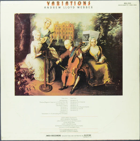 Andrew Lloyd Webber – Variations (VG+/VG+) – LP, AU 1978 - Image 2