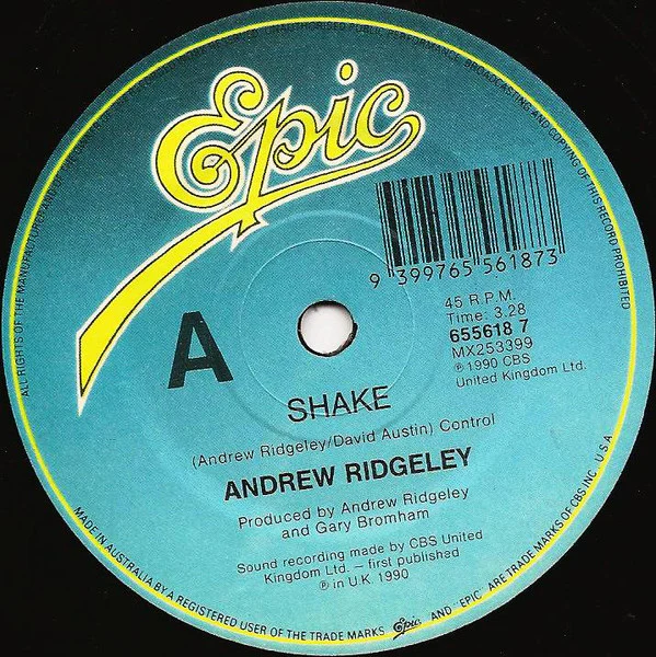 Andrew Ridgeley – Shake (VG+/VG+) – 7", AU 1990 - Image 3