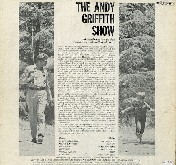 Andy Griffith – Songs, Themes And Laughs From The Andy Griffith Show (VG/VG+) – LP, US 1961 - Image 2