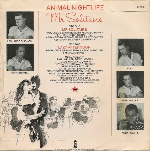 Animal Nightlife – Mr Solitaire (VG+/VG) – 7", UK 1984 - Image 2