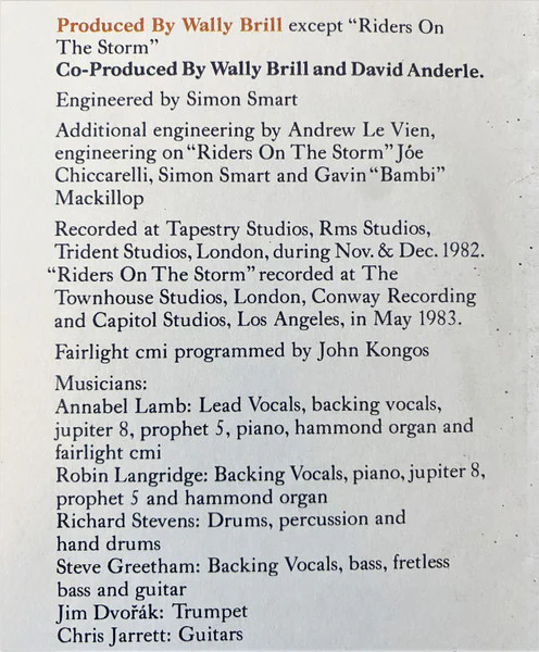 Annabel Lamb – Once Bitten (E/E) – LP, AU 1983 - Image 3