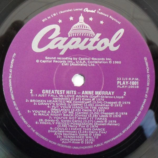 Anne Murray – Anne Murray's Greatest Hits (VG+/VG+) – LP, AU 1980 - Image 4