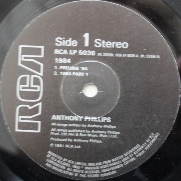 Anthony Phillips – 1984 (VG+/VG+) – LP, UK 1981 - Image 3