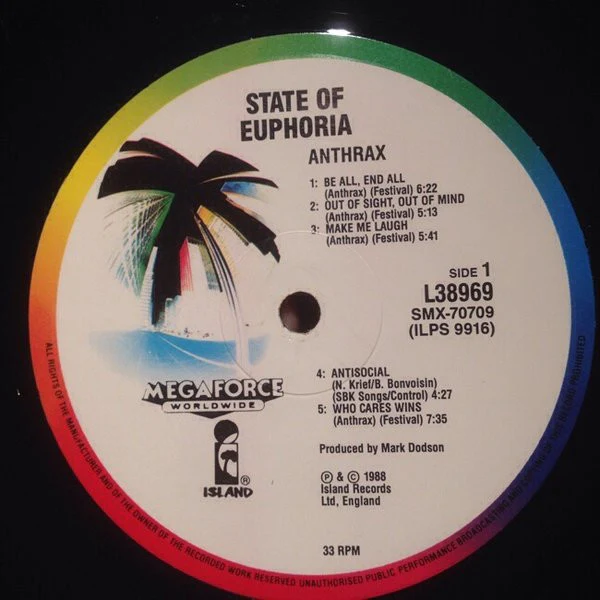 Anthrax – State Of Euphoria (VG/E) – LP, AU 1988 - Image 3