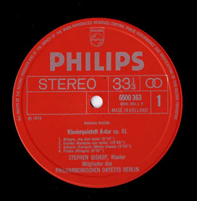 Antonín Dvořák, Stephen Bishop, Philharmonisches Oktett Berlin – Klavierquintett Op.81 / Streichquintett Op.97 (VG/VG+) – LP, DE 1973 - Image 2