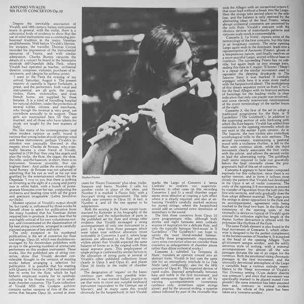 Antonio Vivaldi, Stephen Preston, The Academy Of Ancient Music – Six Flute Concertos, Op. 10 (VG+/VG+) – LP, UK 1977 - Image 6