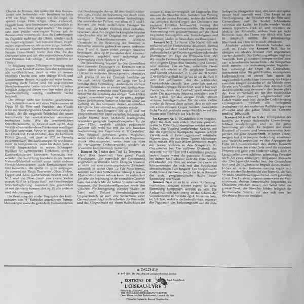 Antonio Vivaldi, Stephen Preston, The Academy Of Ancient Music – Six Flute Concertos, Op. 10 (VG+/VG+) – LP, UK 1977 - Image 8