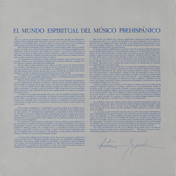Antonio Zepeda – Templo Mayor - Música Con Instrumentos Prehispánicos (NM/VG+) – 2xLP, MX 1982 - Image 2