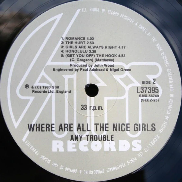 Any Trouble – Where Are All The Nice Girls? (VG+/VG+) – LP, AU 1980 - Image 4
